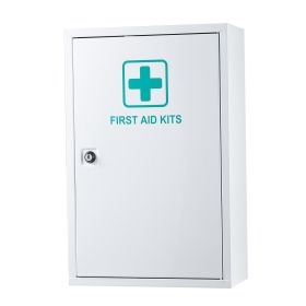 3-Shelf First Aid Cabinet Wall Mounted Medicine Cabinet Emergency Metal Med Box