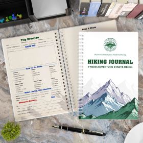 Hiking Planner - Outdoor Adventure Journal, A5 Spiral Mountaineering Logbook, Gear Checklist, Peak Tracker, Route Map, Safety Tips