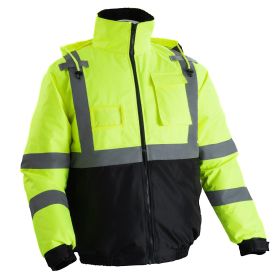 High Visibility Reflective Safety Jacket Waterproof Winter Coat Yellow-Black L