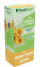 FoodSaver Vacuum Seal Bags Variety Pack, 60 Count (10-Pint, 30-Quart, 20-Gallon)