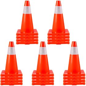 VEVOR 20Pack 18" Traffic Cones, Safety Road Parking Cones PVC Base, Orange Traffic Cone with Reflective Collars