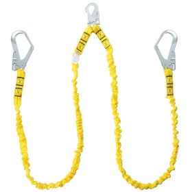 VEVOR 38mm Safety Lanyard, 6ft(1.83m) Fall Protection Lanyard with 2 Alloy Steel Snap Hooks, Retractable Safety Belt for Outdoor/Indoor Tree Clim