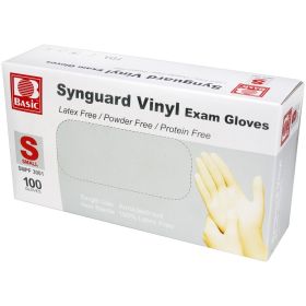 Powder Free Vinyl Exam Gloves - 100/Bx (size: small)