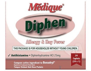 Diphen, Antihistamine Capsules (size: 24/Box)