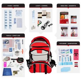 Elite Bug Out Bag (Option: Red Backpack)