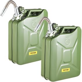 VEVOR Jerry Fuel Can, 5.3 Gallon / 20 L Portable Jerry Gas Can with Flexible Spout System (Color: Green, Quantity: 2 Piece)