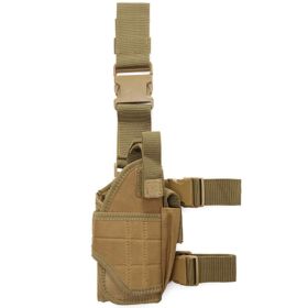 Hidden multifunctional waist military camouflage straps hanging gun leg bag outdoor sports leg bag quick-draw tactical holster (Color: desert color)